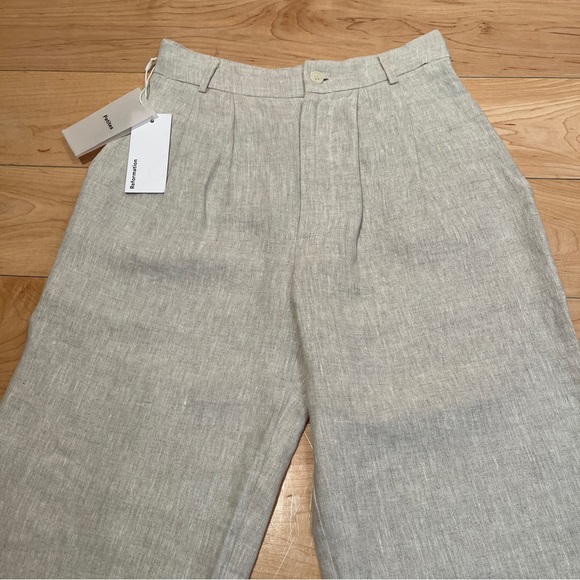 REFORMATION Petite 00P Vesta Oatmeal Linen Pants NEW - Picture 8 of 16